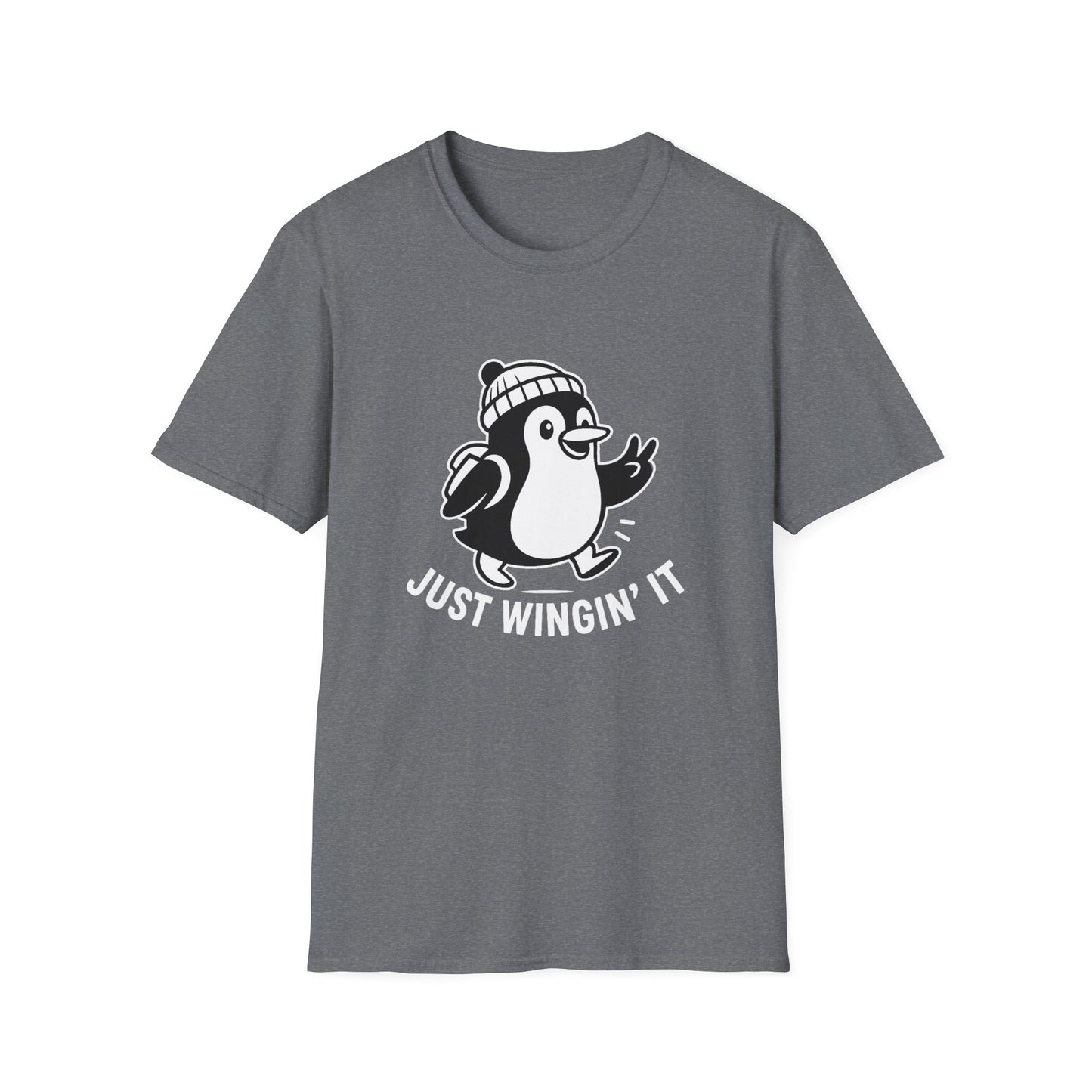 Penguin T-Shirt - 'Just Wingin' It' Softstyle Tee