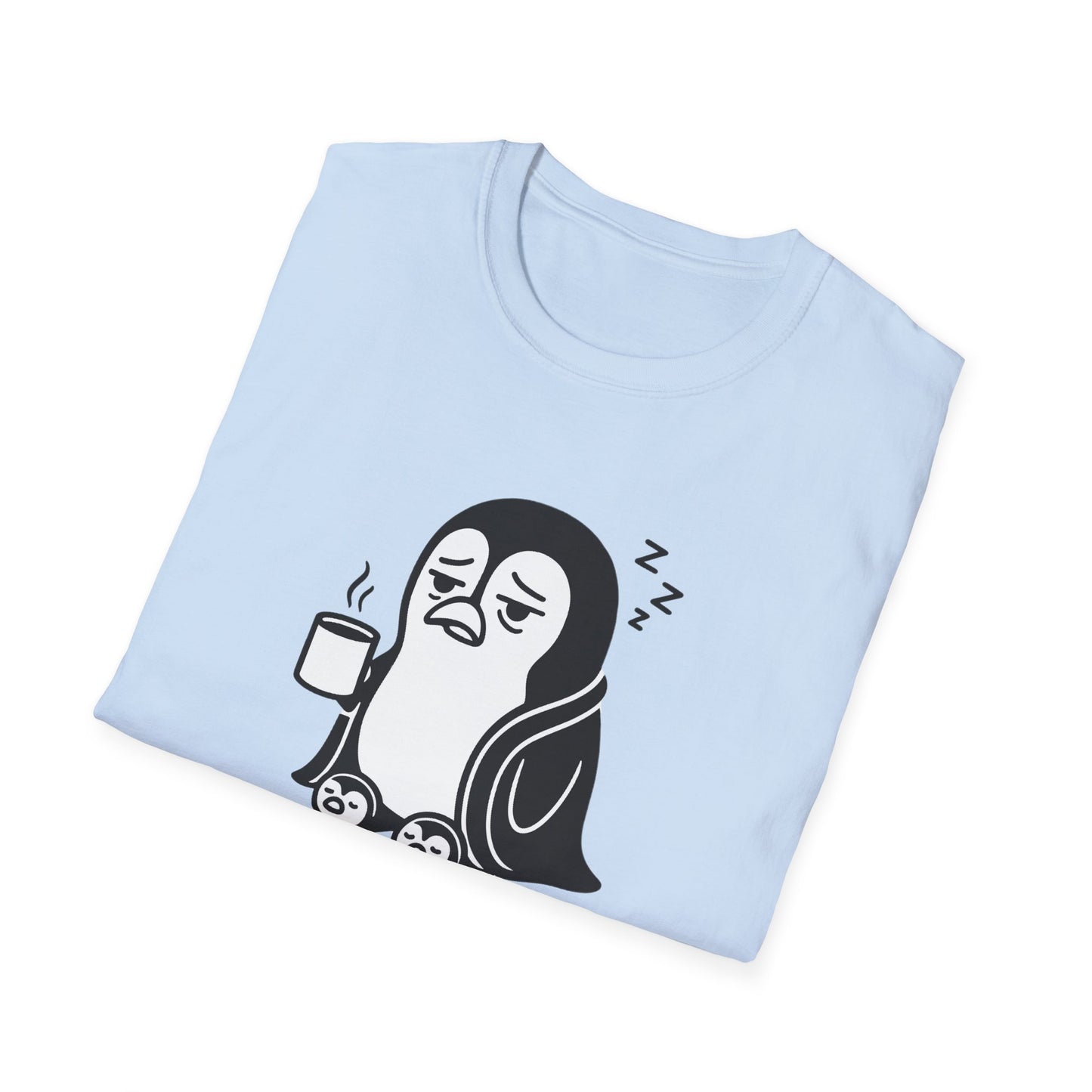 Penguin T-Shirt - 'Waddle I Do Without Coffee?' Softstyle Tee