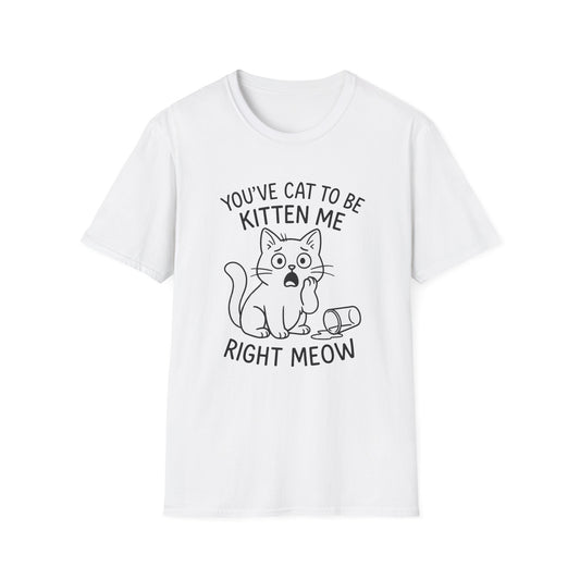 Cat T-Shirt - 'You've Cat To Be Kitten Me Right Meow' Softstyle Tee