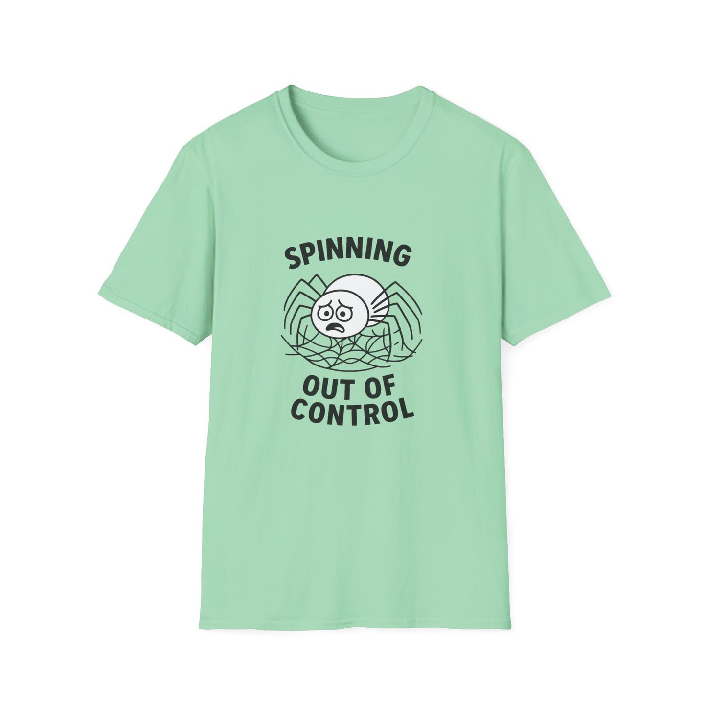Spider T-Shirt - 'Spinning Out of Control' Softstyle Tee