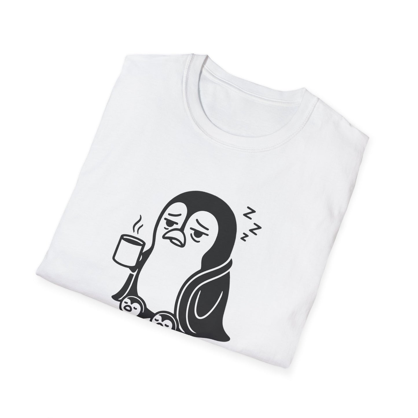 Penguin T-Shirt - 'Waddle I Do Without Coffee?' Softstyle Tee