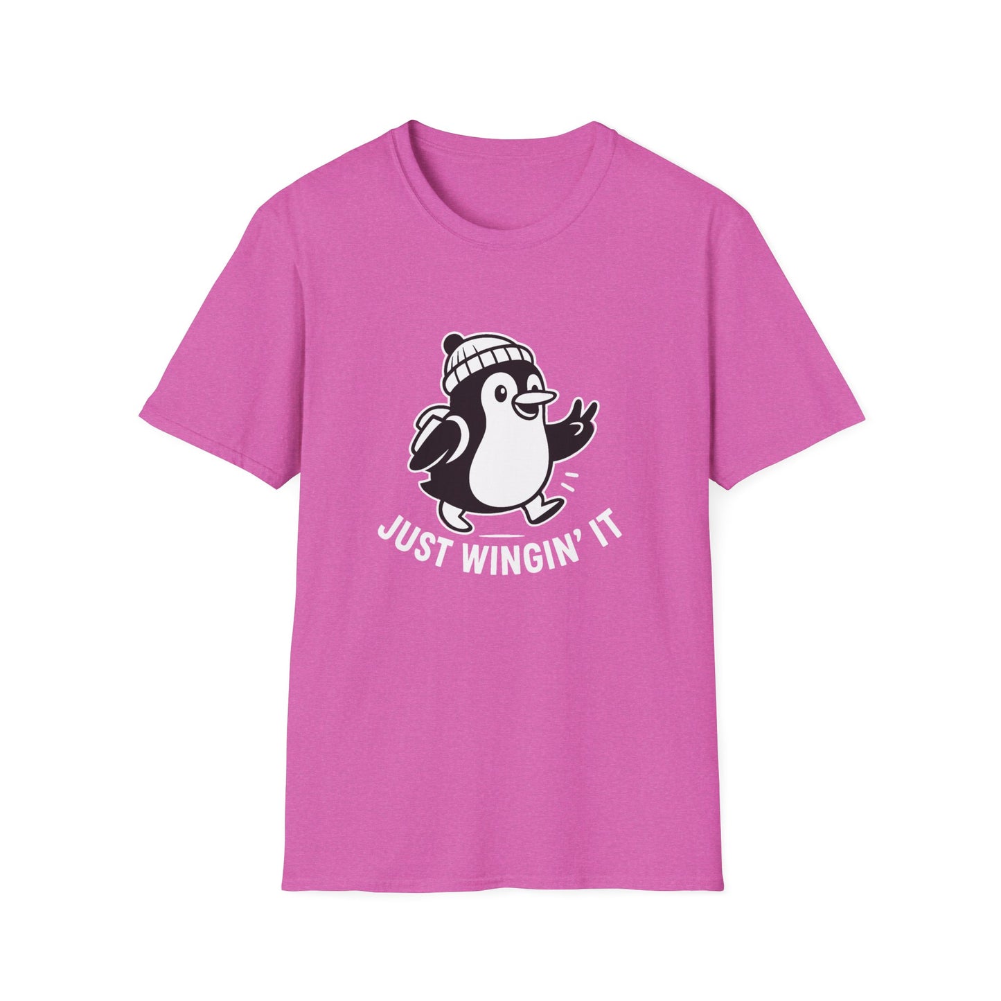 Penguin T-Shirt - 'Just Wingin' It' Softstyle Tee
