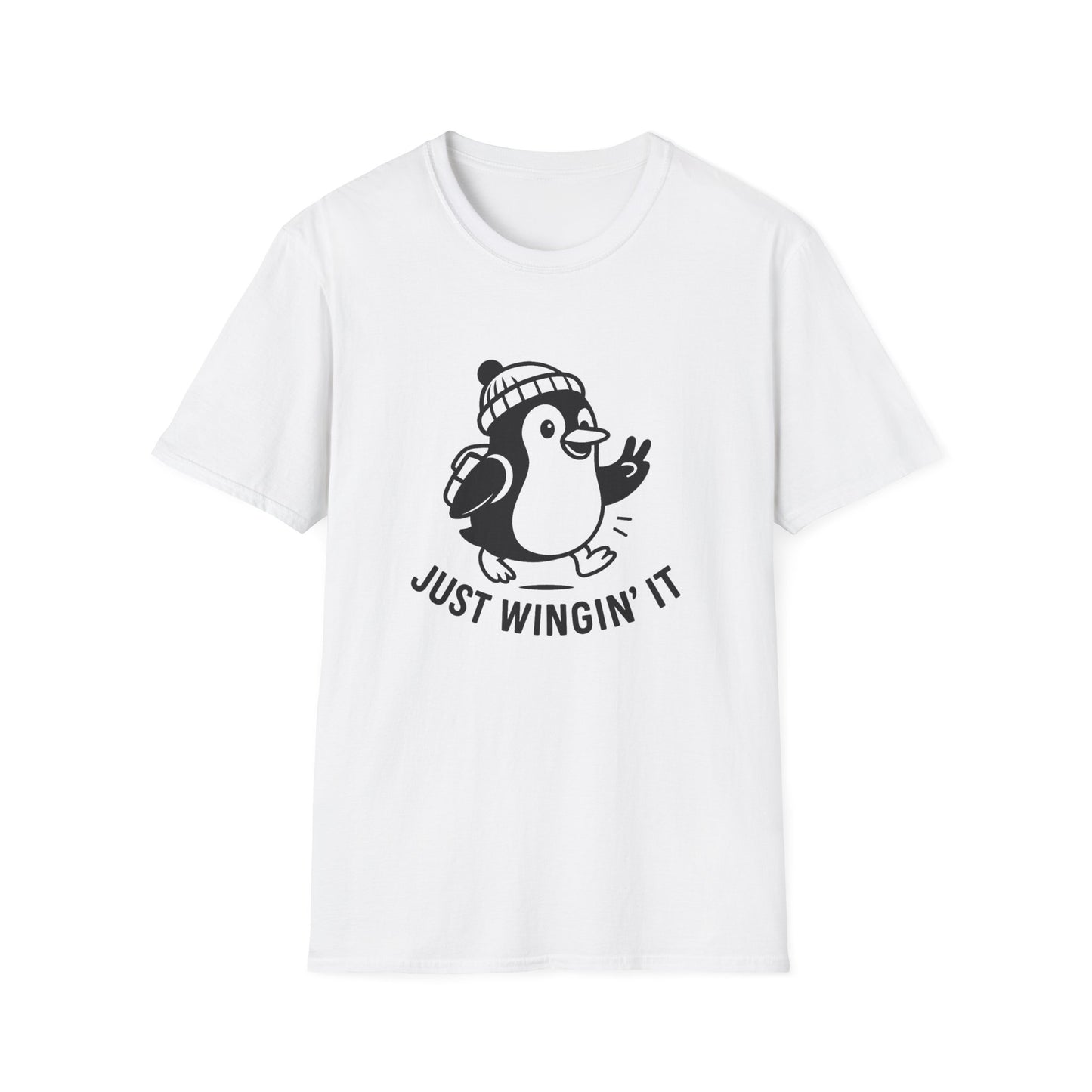 Penguin T-Shirt - 'Just Wingin' It' Softstyle Tee
