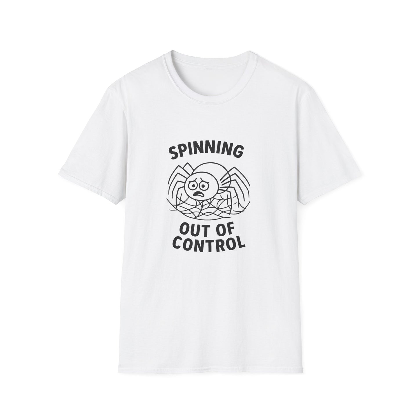 Spider T-Shirt - 'Spinning Out of Control' Softstyle Tee