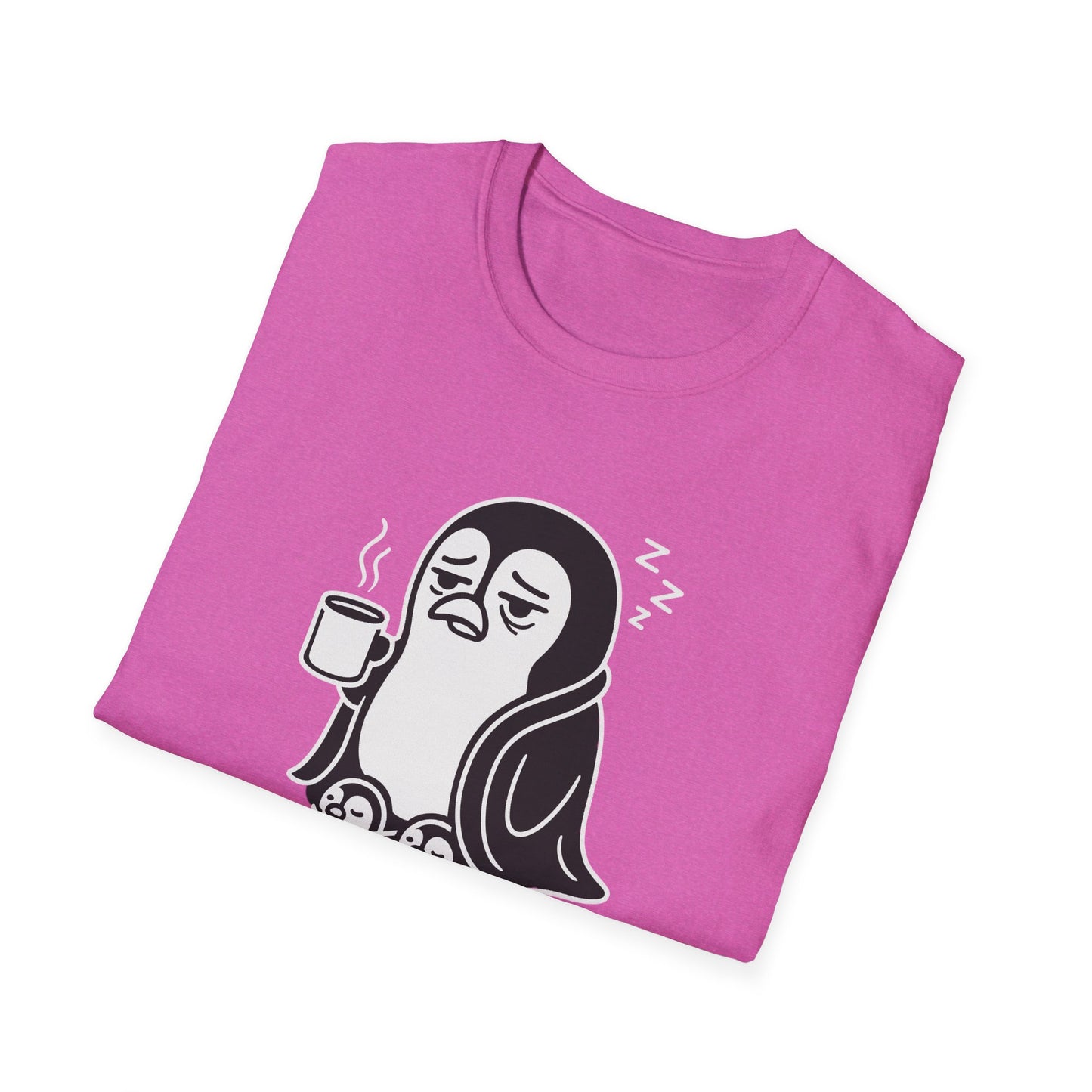 Penguin T-Shirt - 'Waddle I Do Without Coffee?' Softstyle Tee