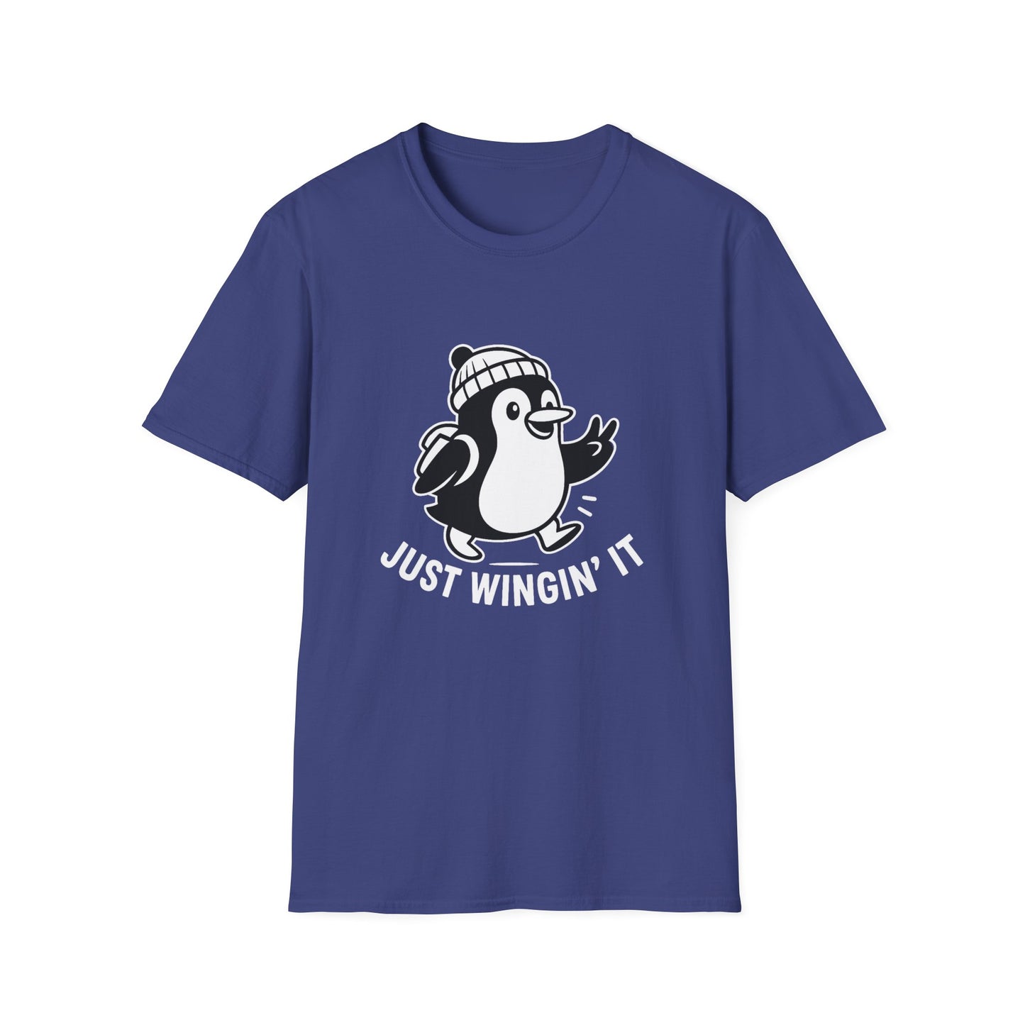 Penguin T-Shirt - 'Just Wingin' It' Softstyle Tee