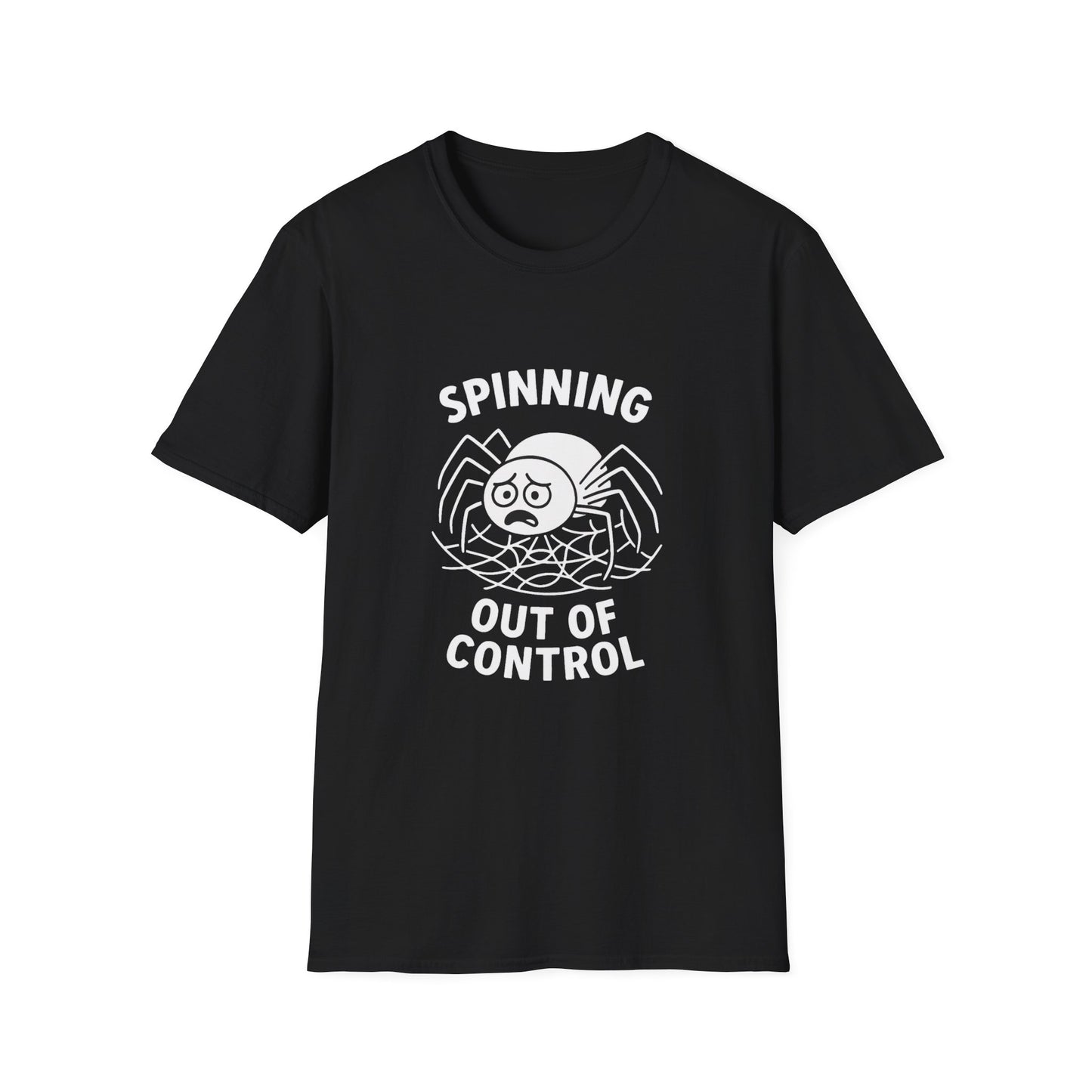 Spider T-Shirt - 'Spinning Out of Control' Softstyle Tee