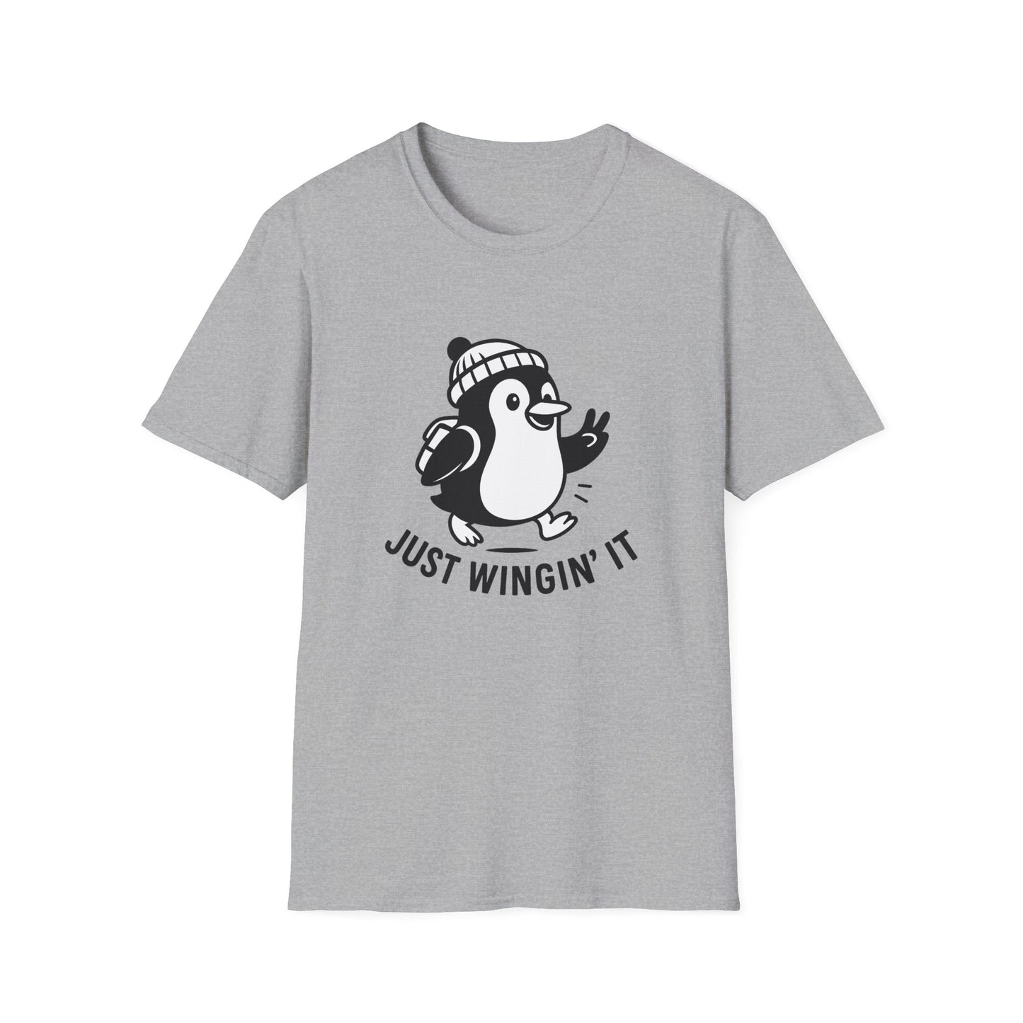 Penguin T-Shirt - 'Just Wingin' It' Softstyle Tee