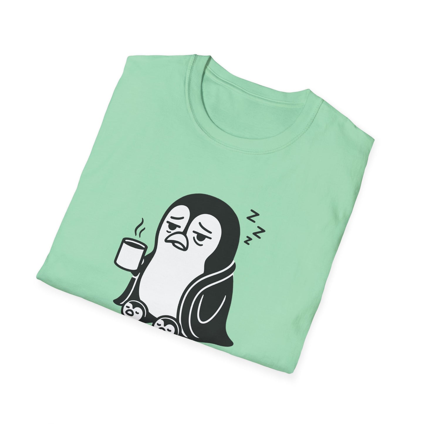 Penguin T-Shirt - 'Waddle I Do Without Coffee?' Softstyle Tee