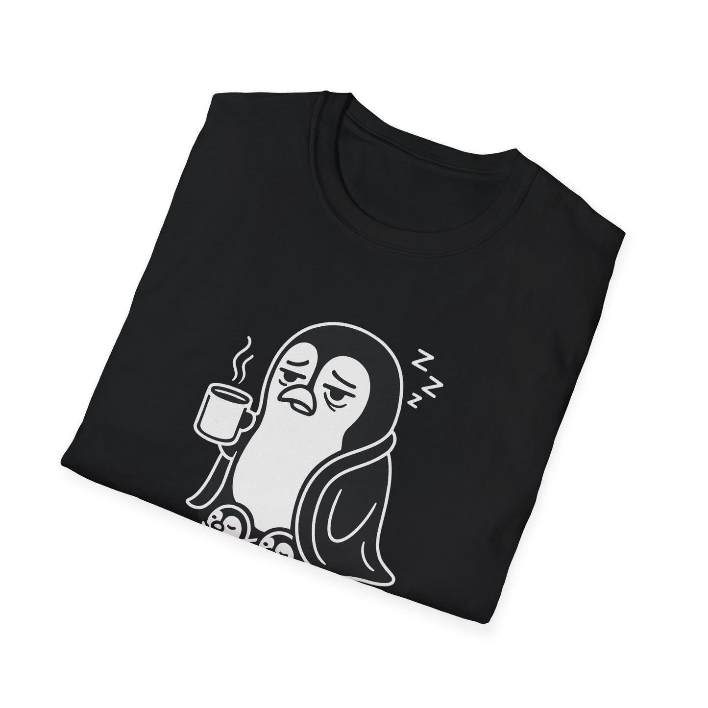 Penguin T-Shirt - 'Waddle I Do Without Coffee?' Softstyle Tee