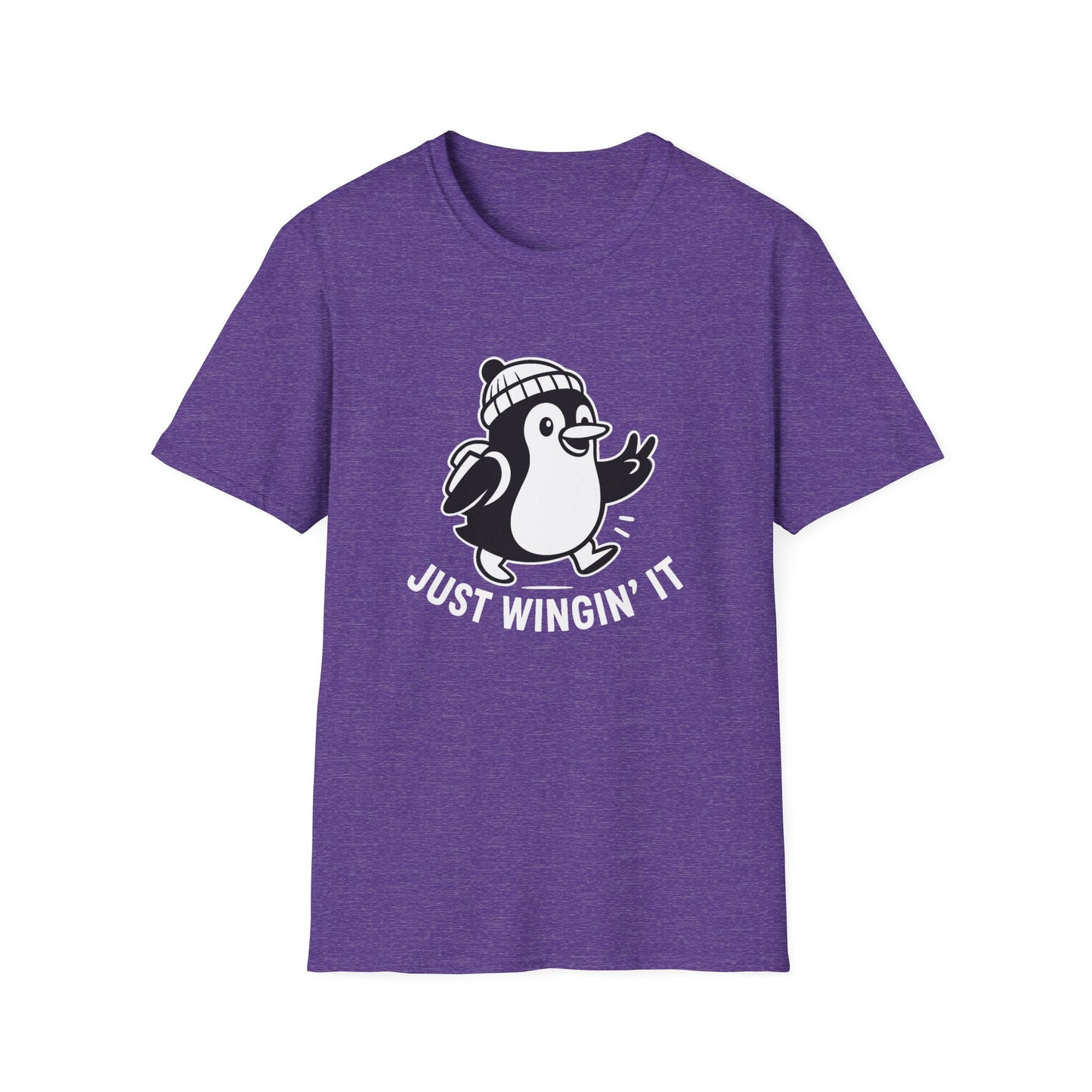 Penguin T-Shirt - 'Just Wingin' It' Softstyle Tee