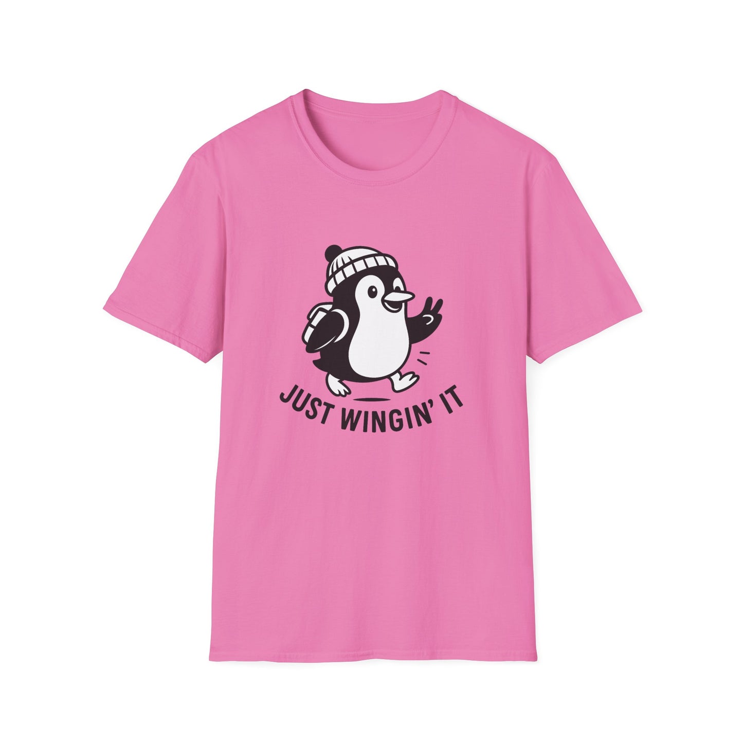 Penguin T-Shirt - 'Just Wingin' It' Softstyle Tee
