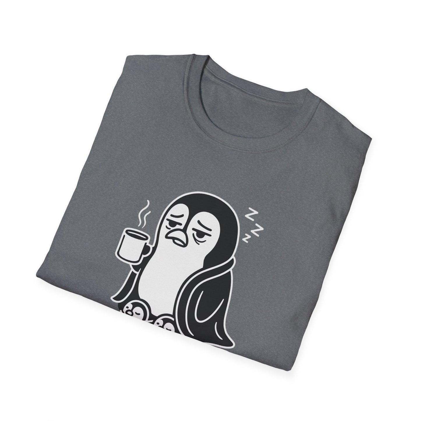 Penguin T-Shirt - 'Waddle I Do Without Coffee?' Softstyle Tee