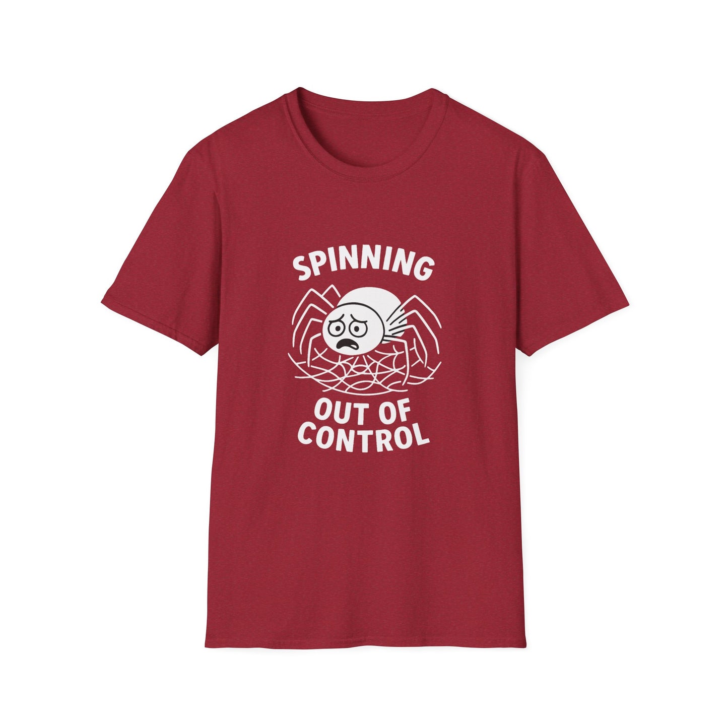 Spider T-Shirt - 'Spinning Out of Control' Softstyle Tee