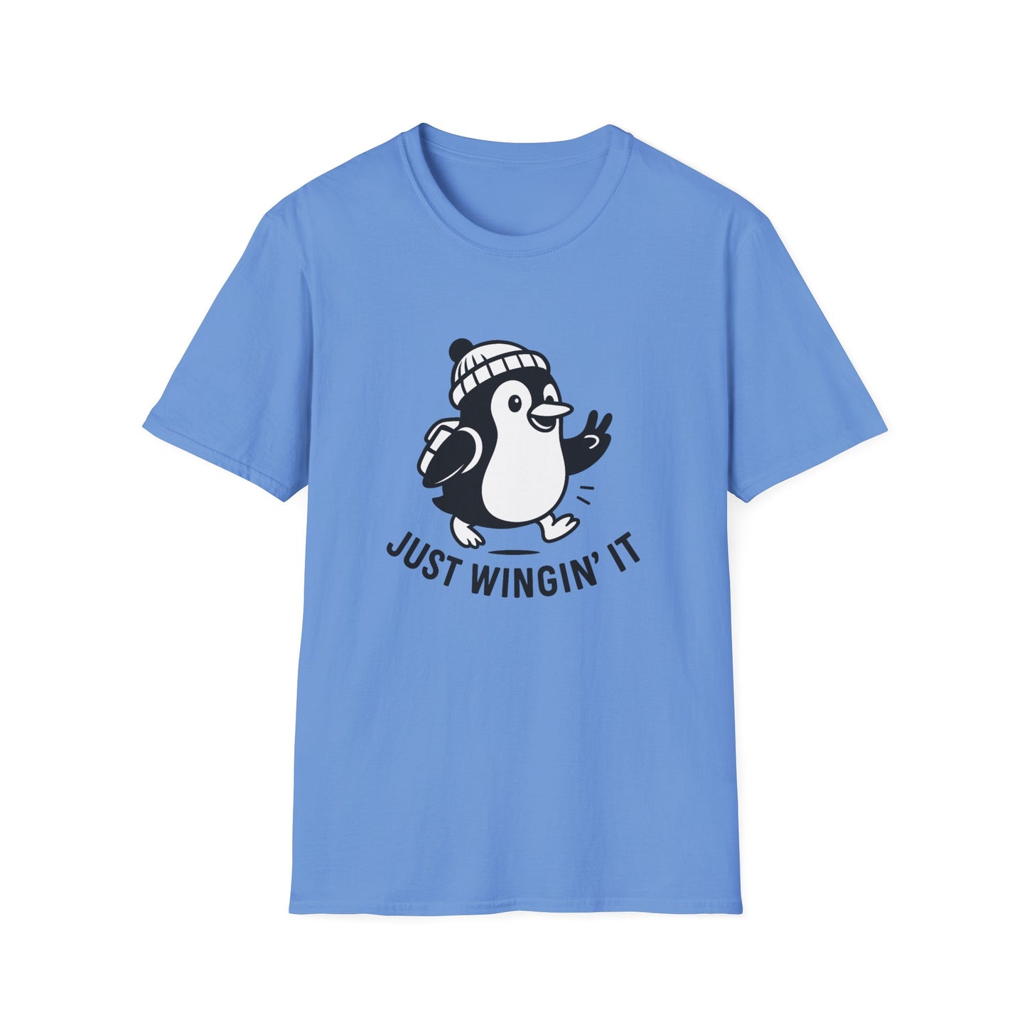Penguin T-Shirt - 'Just Wingin' It' Softstyle Tee