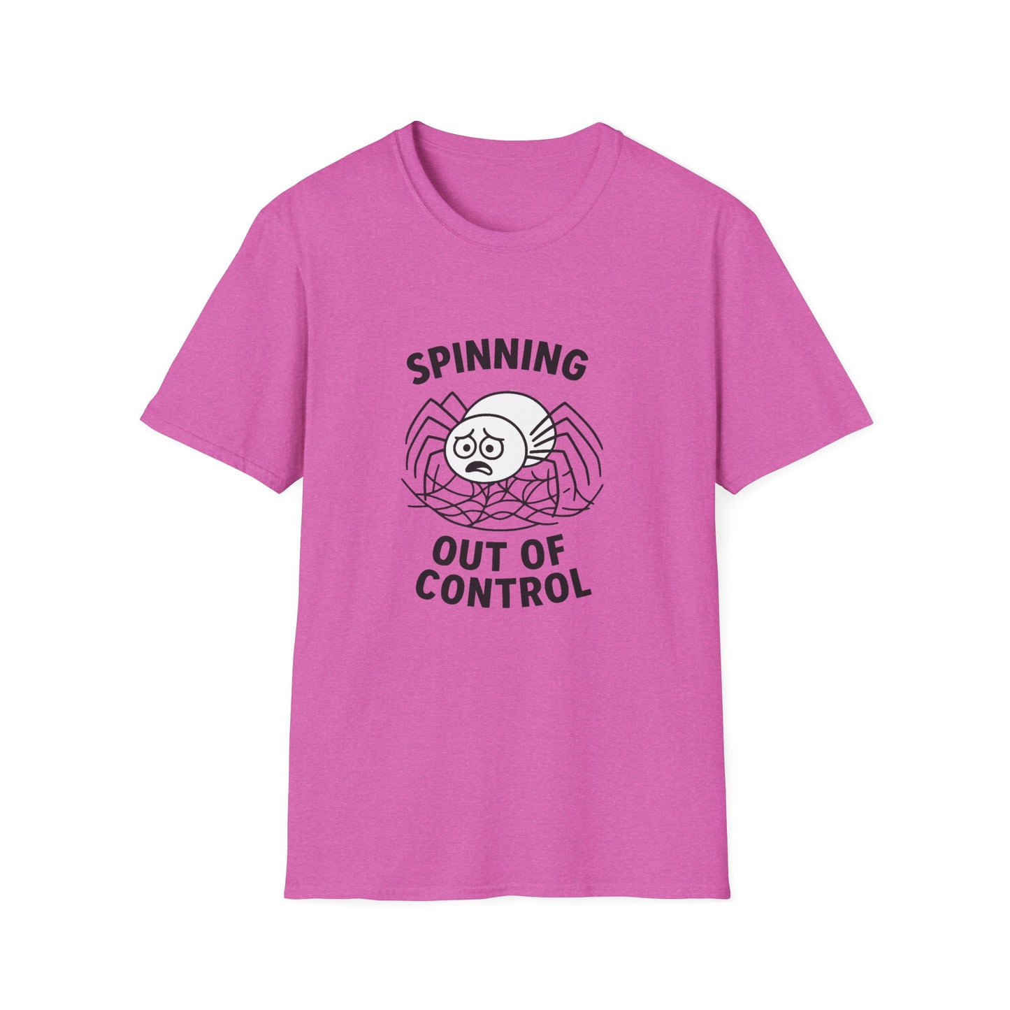 Spider T-Shirt - 'Spinning Out of Control' Softstyle Tee
