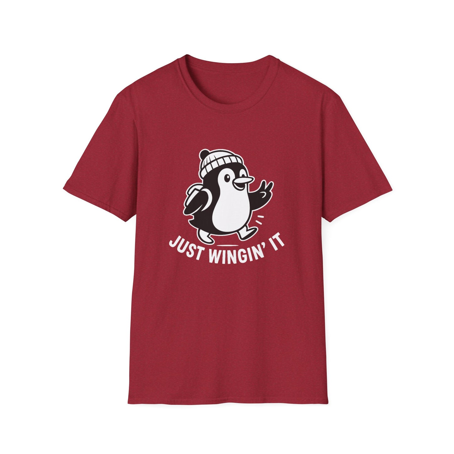 Penguin T-Shirt - 'Just Wingin' It' Softstyle Tee