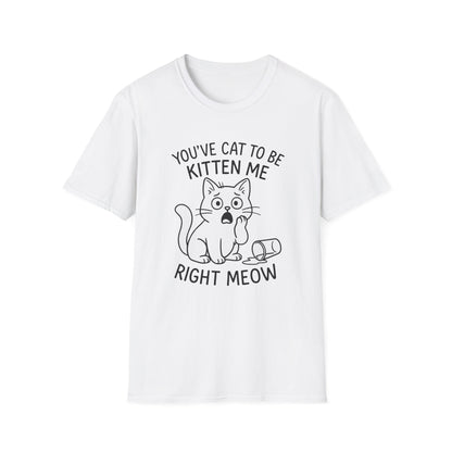 Cat T-Shirt - 'You've Cat To Be Kitten Me Right Meow' Softstyle Tee