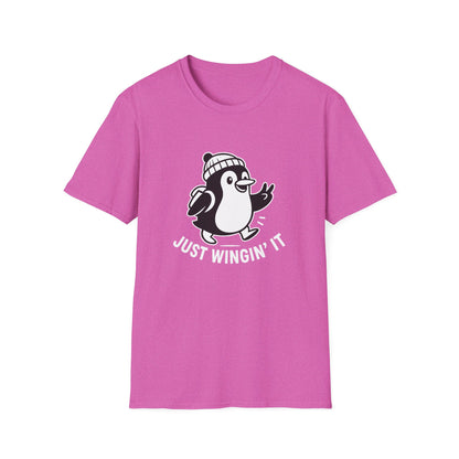 Penguin T-Shirt - 'Just Wingin' It' Softstyle Tee