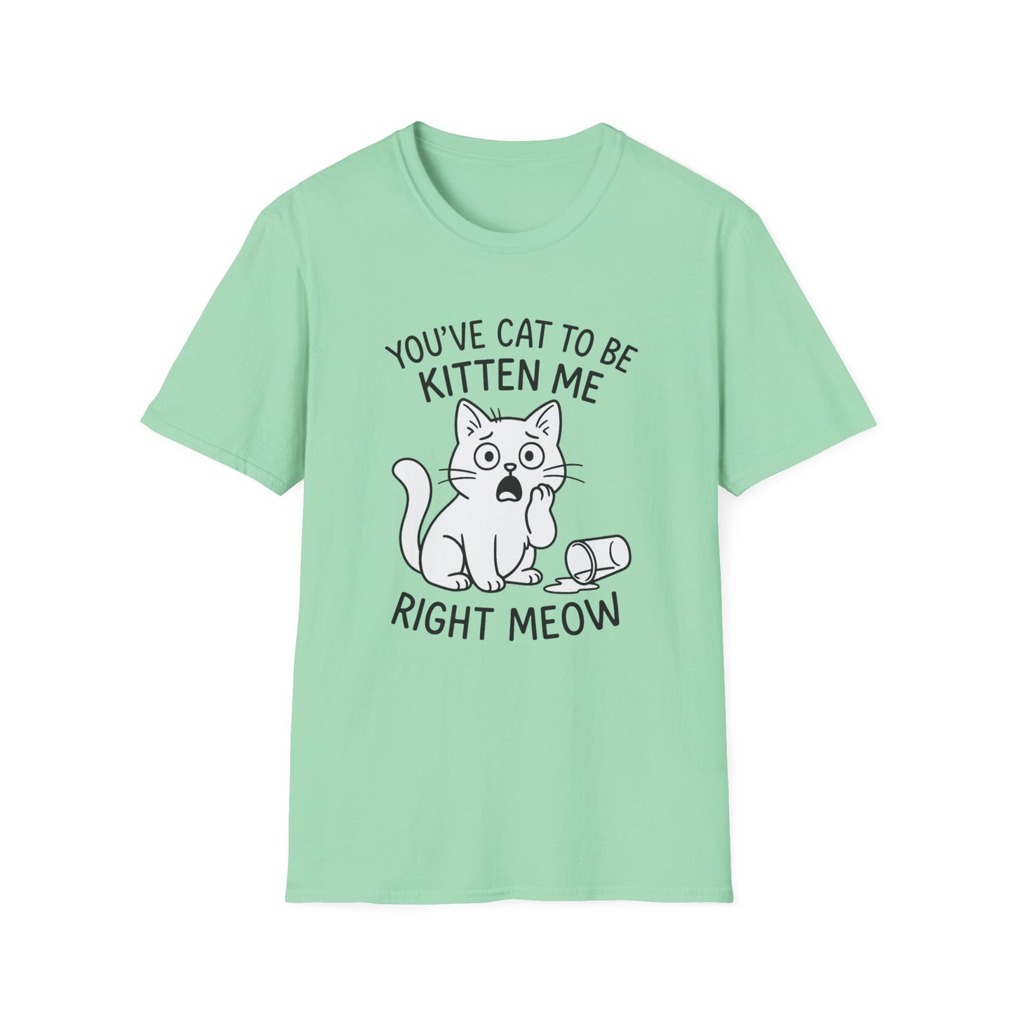 Cat T-Shirt - 'You've Cat To Be Kitten Me Right Meow' Softstyle Tee