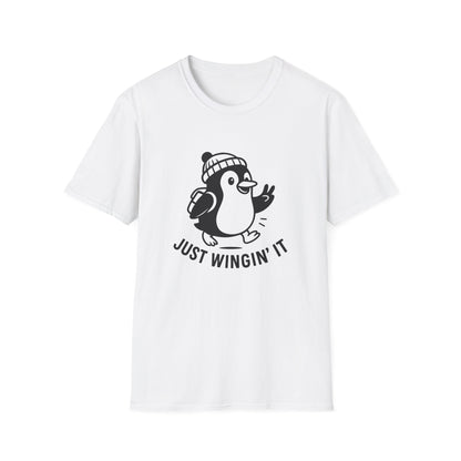 Penguin T-Shirt - 'Just Wingin' It' Softstyle Tee