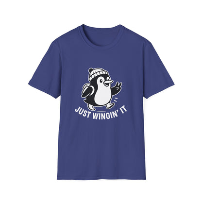 Penguin T-Shirt - 'Just Wingin' It' Softstyle Tee