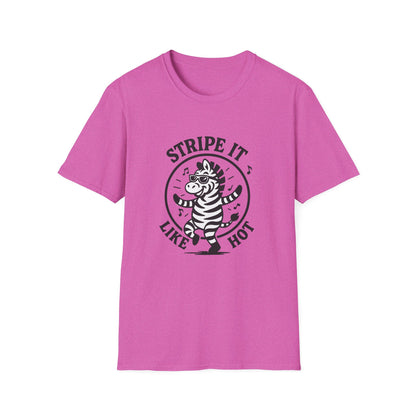 Zebra T-Shirt - 'Stripe It Like Hot' Softstyle Tee