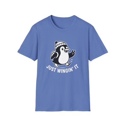 Penguin T-Shirt - 'Just Wingin' It' Softstyle Tee