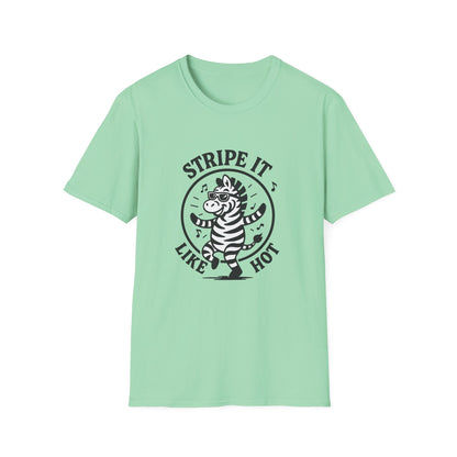 Zebra T-Shirt - 'Stripe It Like Hot' Softstyle Tee