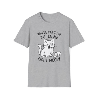 Cat T-Shirt - 'You've Cat To Be Kitten Me Right Meow' Softstyle Tee
