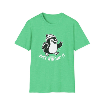 Penguin T-Shirt - 'Just Wingin' It' Softstyle Tee