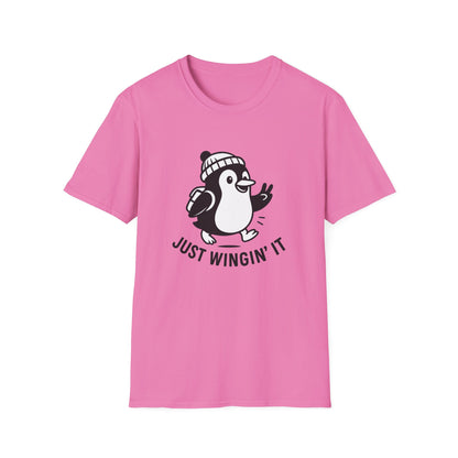 Penguin T-Shirt - 'Just Wingin' It' Softstyle Tee