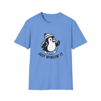 Penguin T-Shirt - 'Just Wingin' It' Softstyle Tee