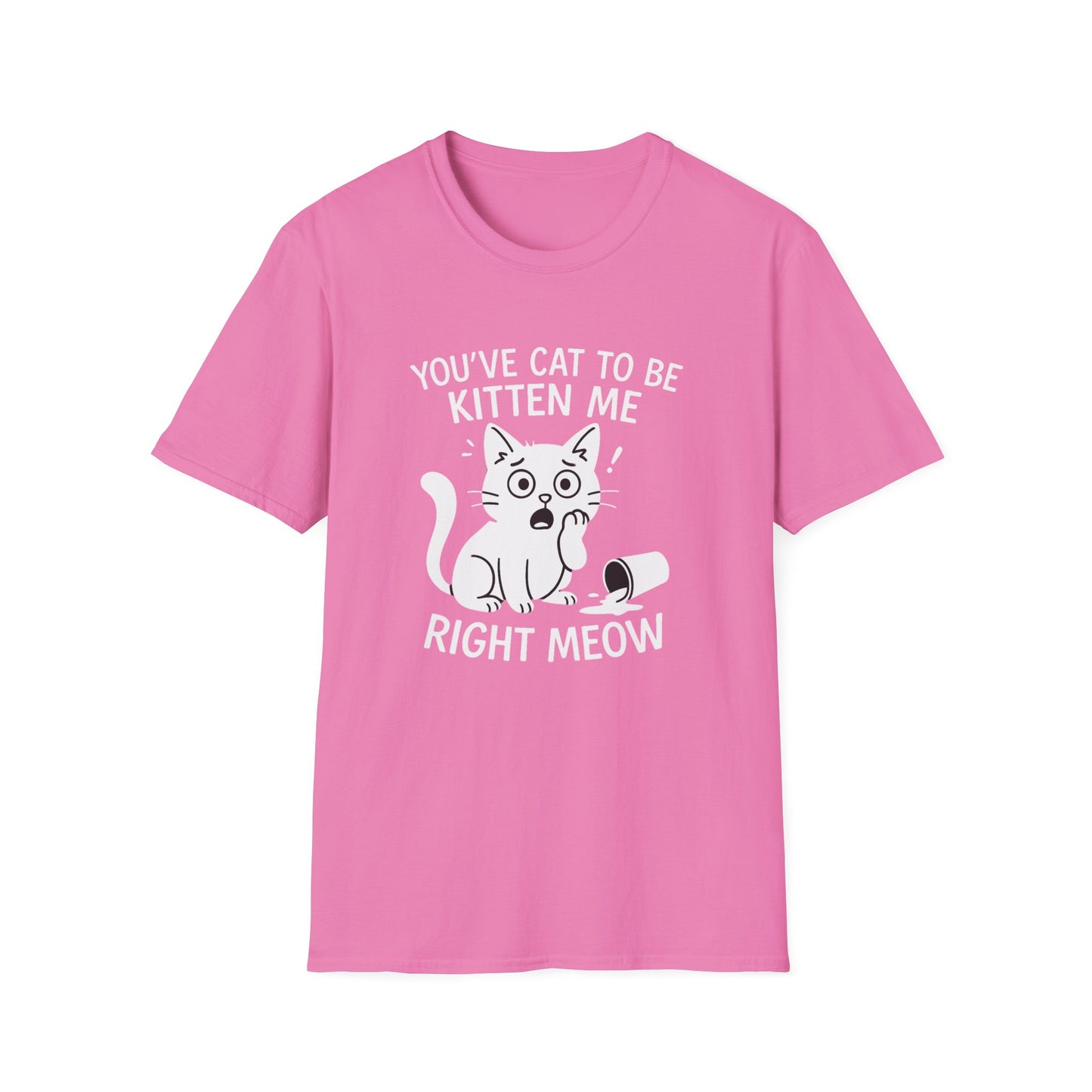 Cat T-Shirt - 'You've Cat To Be Kitten Me Right Meow' Softstyle Tee