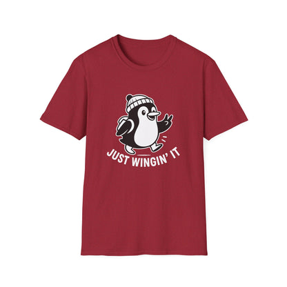 Penguin T-Shirt - 'Just Wingin' It' Softstyle Tee