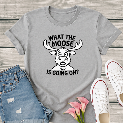 Moose T-Shirt - 'What The Moose Is Going On' Softstyle Tee