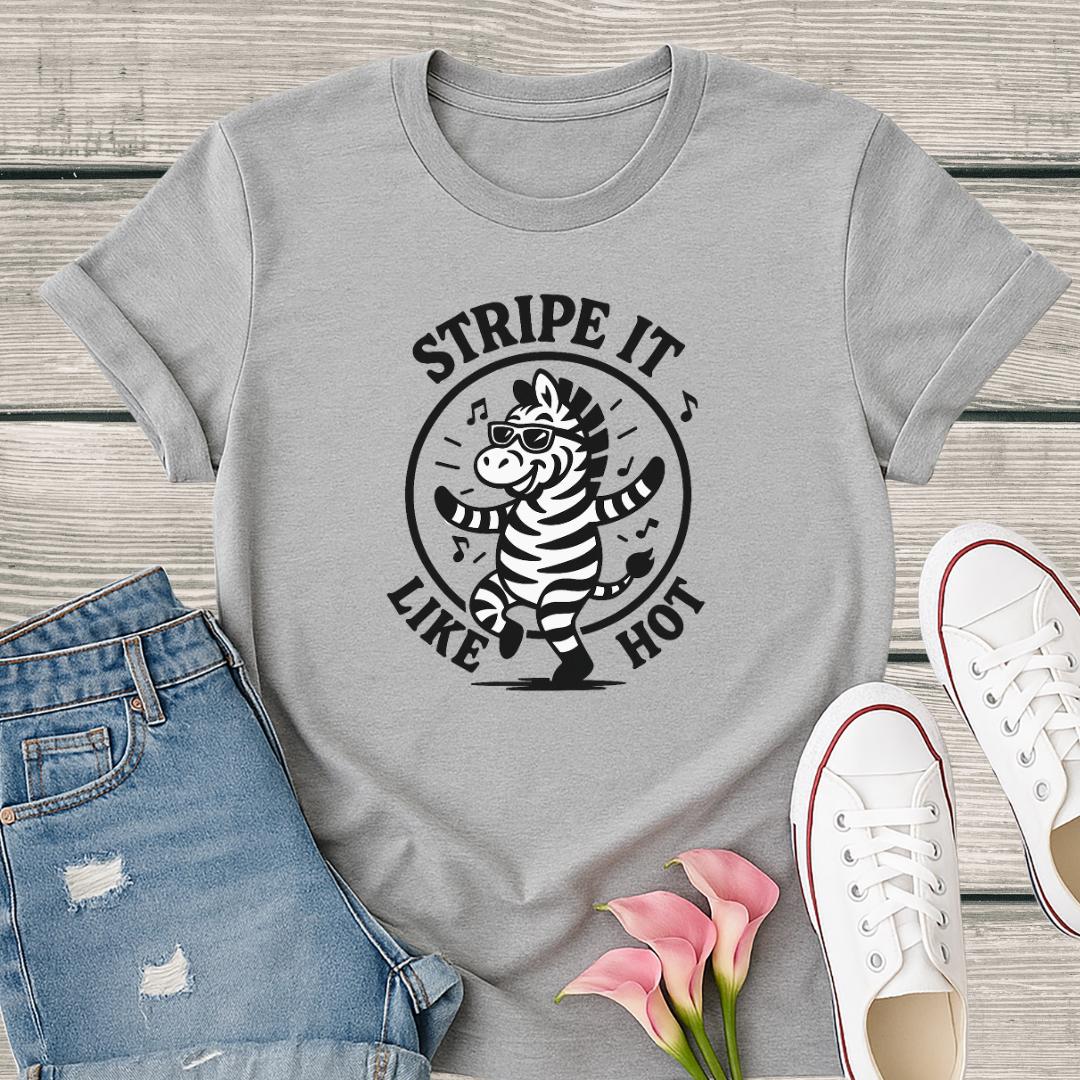 Zebra T-Shirt - 'Stripe It Like Hot' Softstyle Tee