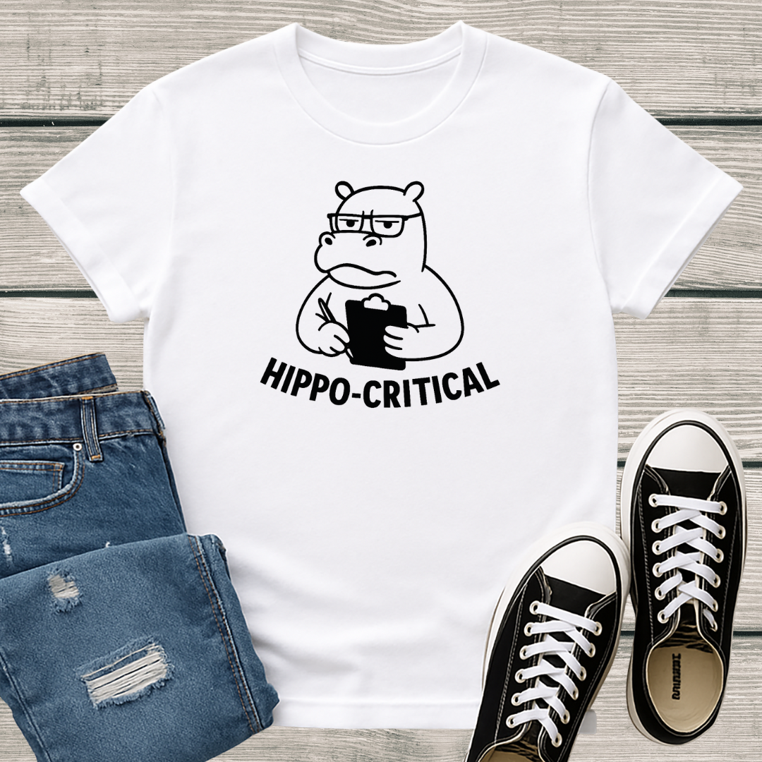 Hippo T-Shirt - 'Hippo-Critical' Softstyle Tee
