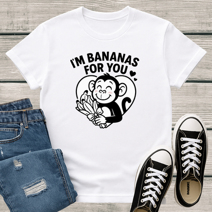 Monkey T-Shirt - 'I'm Bananas For You' Softstyle Tee