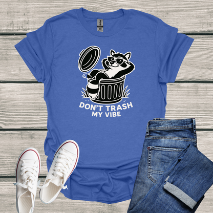 Racoon T-Shirt - 'Don't Trash My Vibe' Softstyle Tee